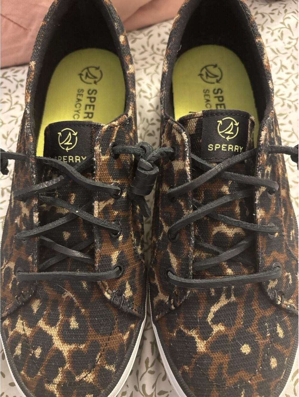 Sperry Womens 9 Crest Vibe Animal Print Sneaker Shoes